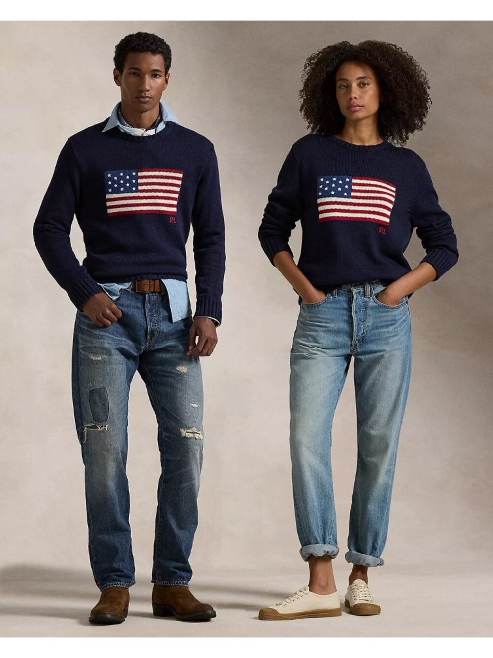 NWT Polo Ralph Lauren Cotton American Flag Regular Fit Crewneck Sweater Sz  XL